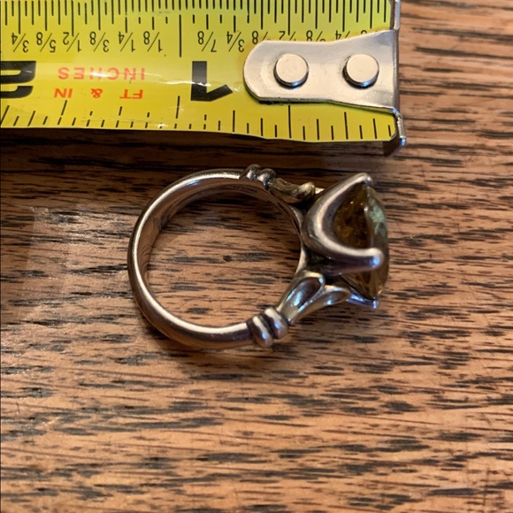 Vintage Jay King 925 and 18k marked designer ring w citrine solitaire sz 6 - Picture 9 of 10